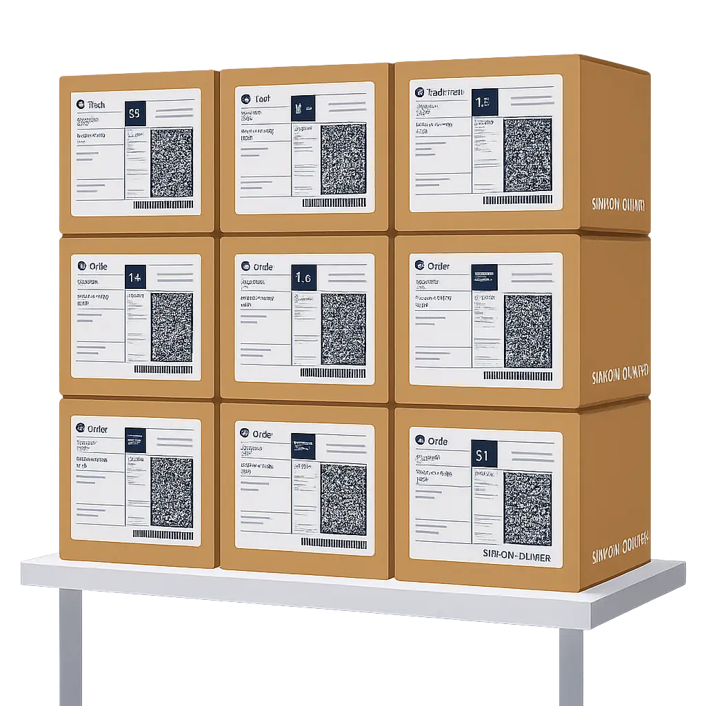 Labelled parcels ready for dispatch from Farfill’s UK hub